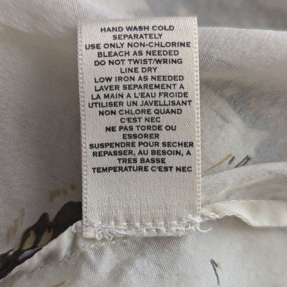 Anthropologie Moulinette Soeurs 100% SILK Beaded Sequin Bird Blouse Top Size 6 - Picture 7 of 9